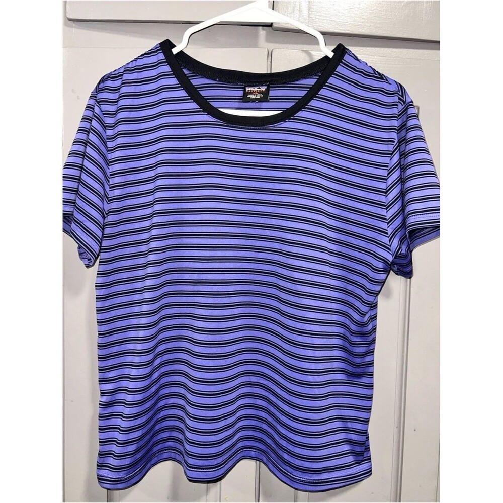 Patagonia Purple and Black Striped T Shirt, XL